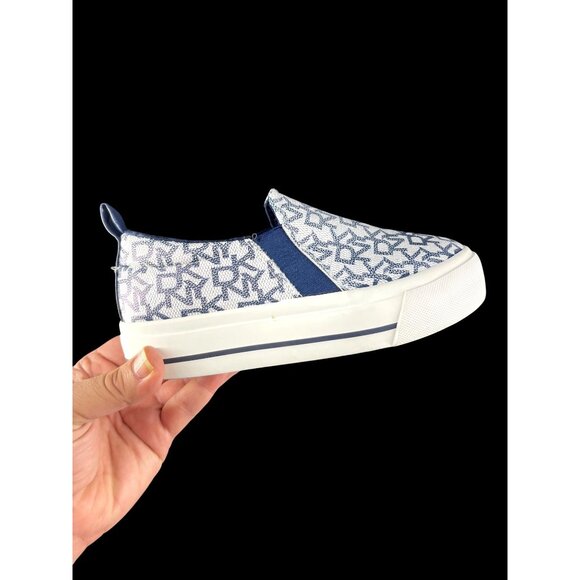 DKNY Slip-On Sneakers US Size 2 / UK Size 13.5 Blue/White - Picture 1 of 5